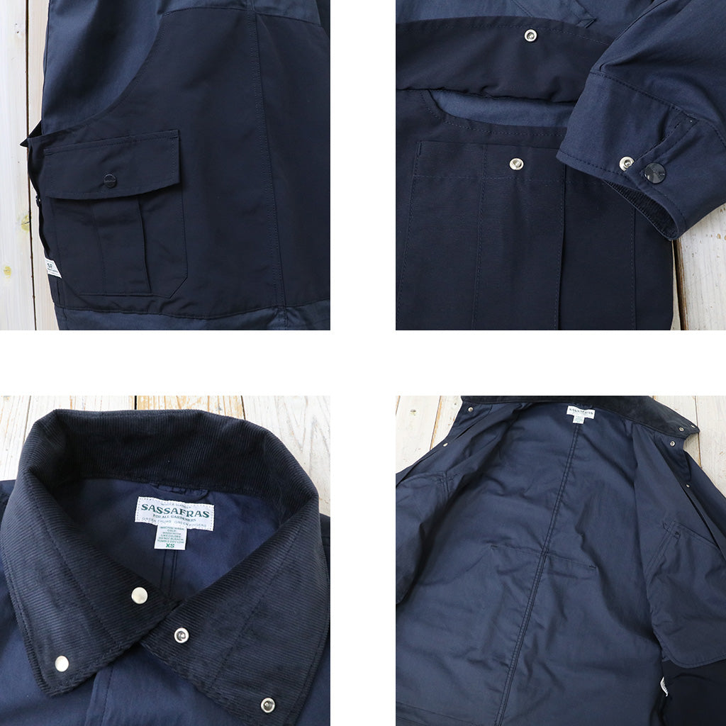 SASSAFRAS『BOTANICAL SCOUT TUBE COAT(C/N OXFORD)』(NAVY)