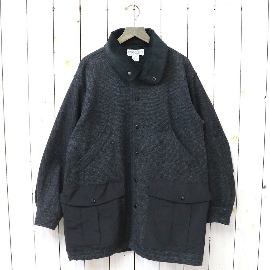 SASSAFRAS『BOTANICAL SCOUT TUBE COAT(HERRINGBONE BLANKET)』(CHARCOAL)