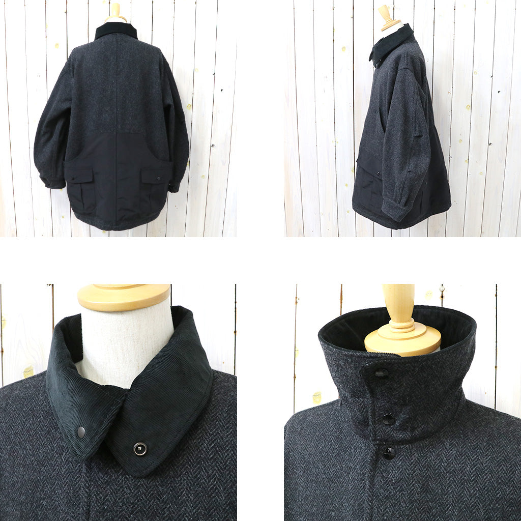 SASSAFRAS『BOTANICAL SCOUT TUBE COAT(HERRINGBONE BLANKET)』(CHARCOAL)