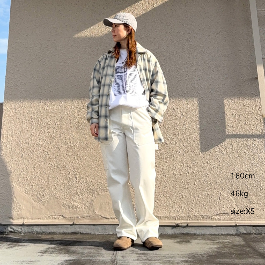 SASSAFRAS : FALL LEAF GARDENER PANTS(SELVAGE DUCK) (OFF WHITE)