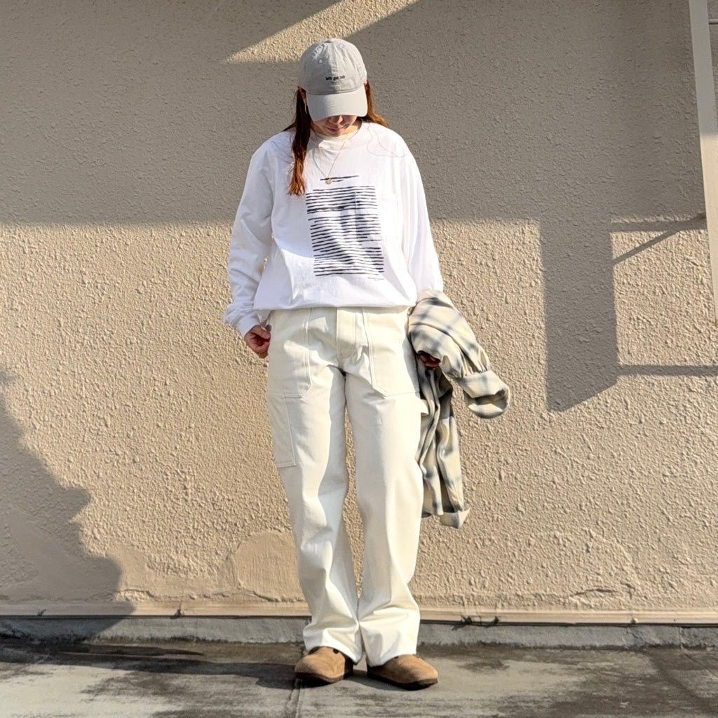 SASSAFRAS : FALL LEAF GARDENER PANTS(SELVAGE DUCK) (OFF WHITE)