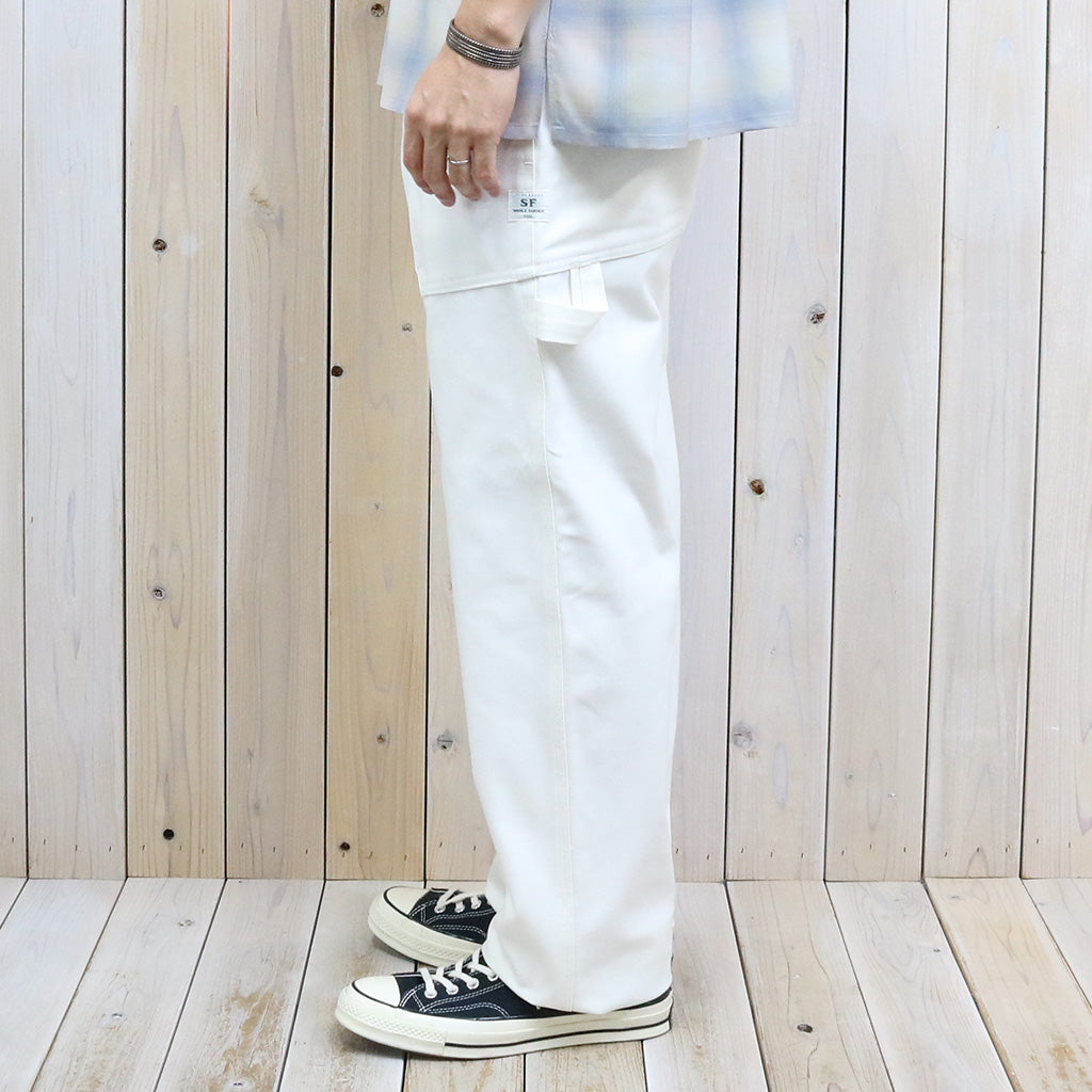 SASSAFRAS『FALL LEAF GARDENER PANTS(SELVAGE DUCK)』(OFF WHITE)