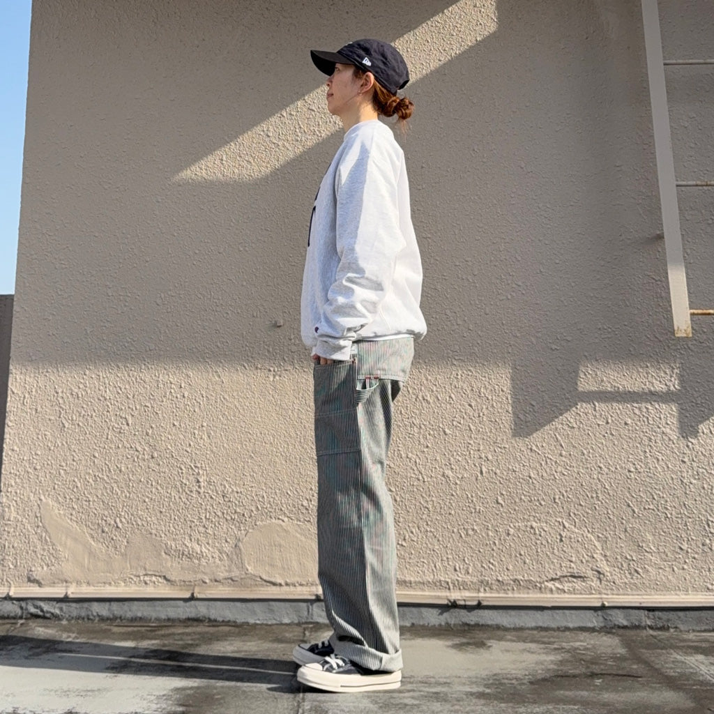 SASSAFRAS : FALL LEAF TOUGH PANTS(8oz INDIGO HICKORY) (WHITE/INDIGO)