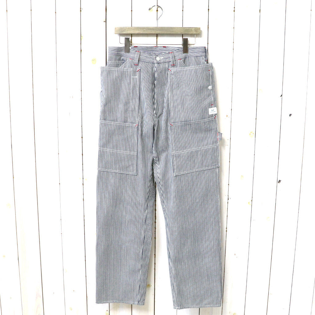 SASSAFRAS : FALL LEAF TOUGH PANTS(8oz INDIGO HICKORY) (WHITE/INDIGO)
