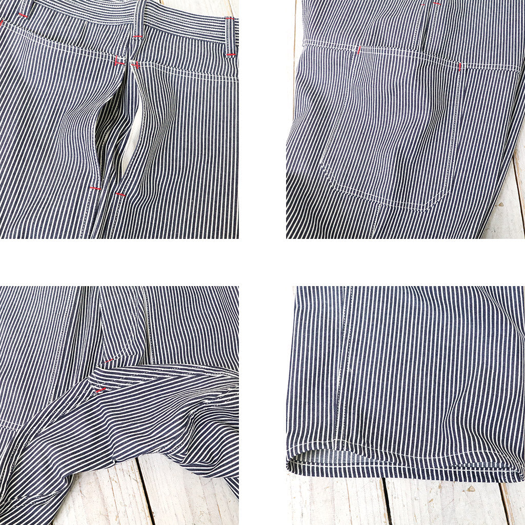 SASSAFRAS : T.P.LANDSCAPER PANTS(8oz INDIGO HICKORY) (WHITE/INDIGO)