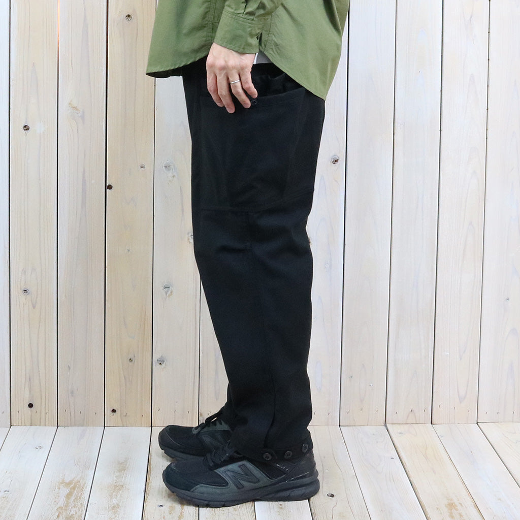 SASSAFRAS『OVERGROWN PANTS 4/5(BACK SATIN)』(BLACK)