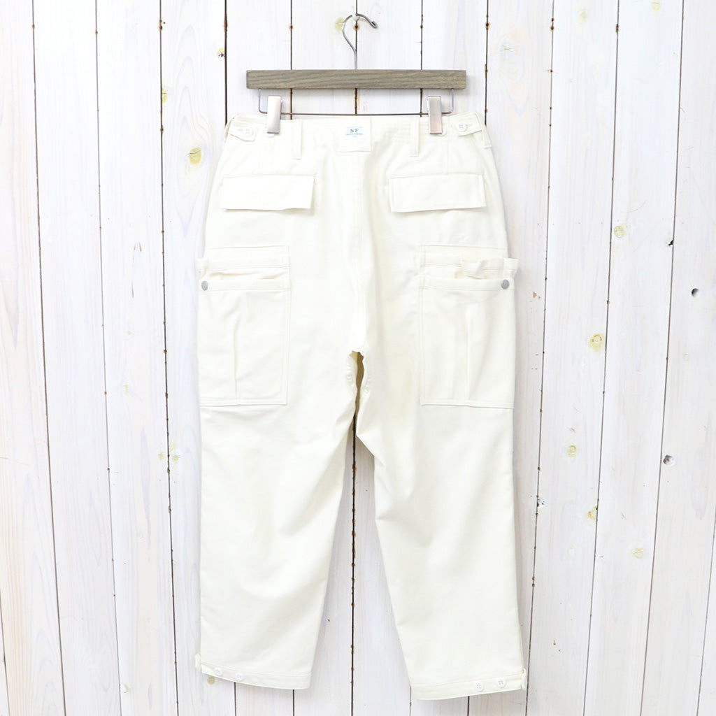 SASSAFRAS『OVERGROWN PANTS 4/5(BACK SATIN)』(NATURAL)