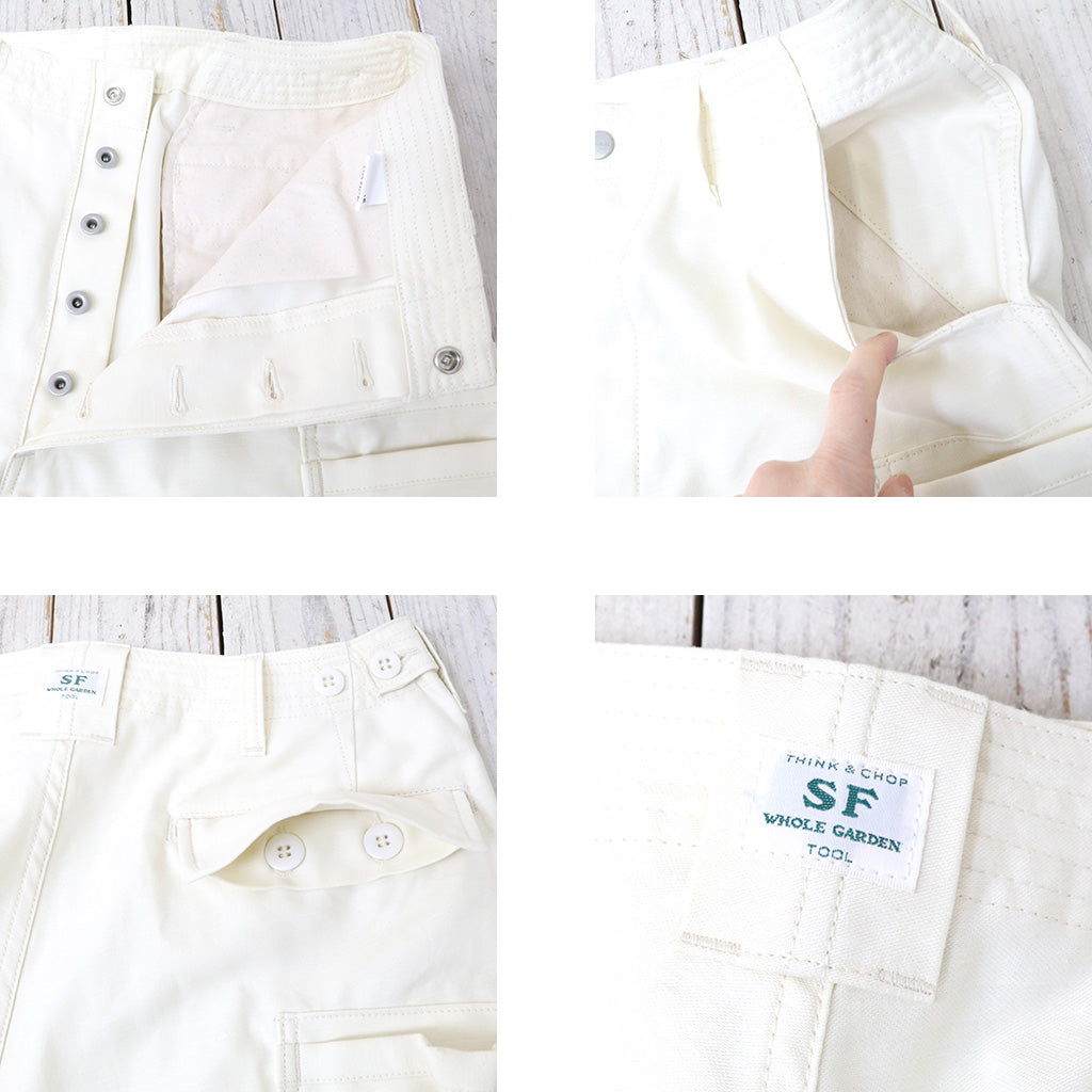 SASSAFRAS『OVERGROWN PANTS 4/5(BACK SATIN)』(NATURAL)