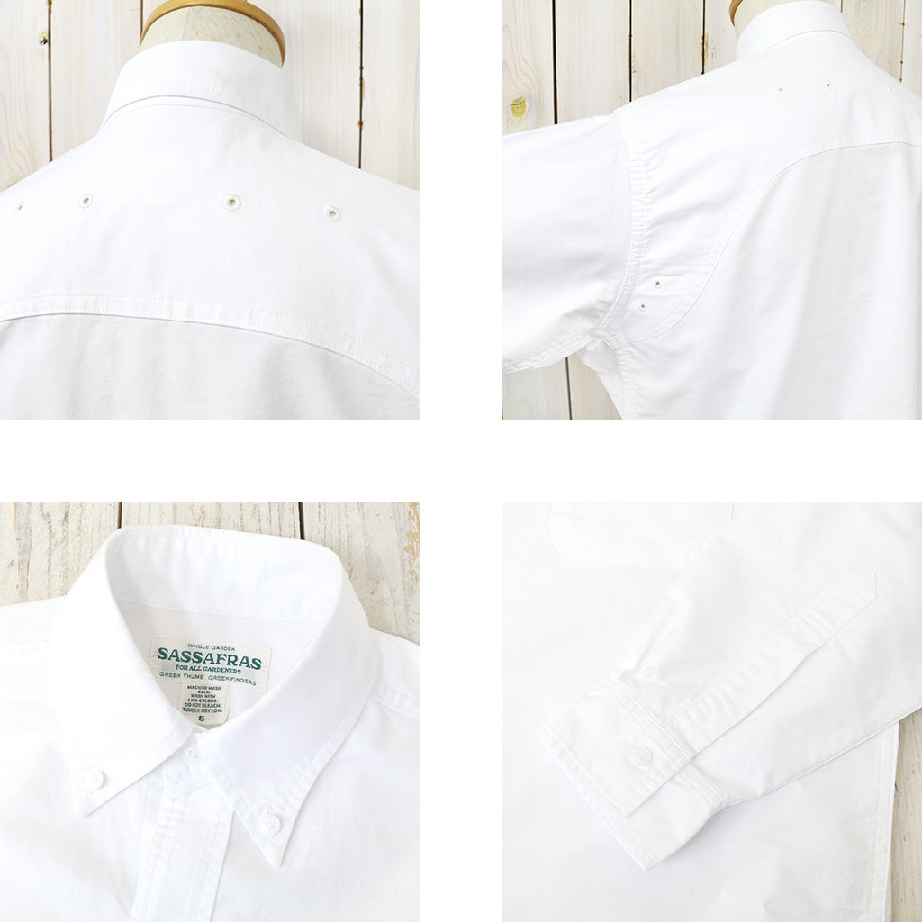 SASSAFRAS : GREEN THUMB SHIRT(A/C OXFORD) (WHITE)