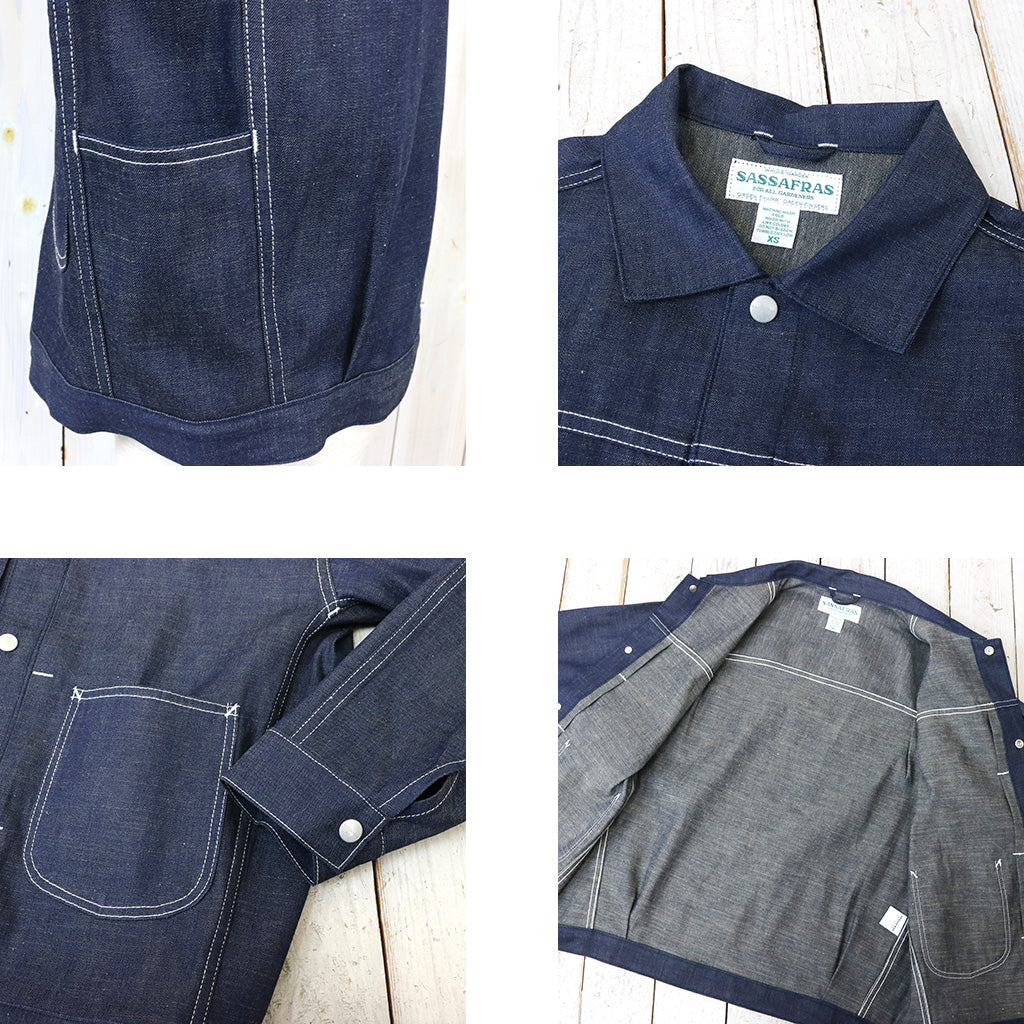 SASSAFRAS : GARDENERS JACKET(8oz MILITARY DENIM) (INDIGO)