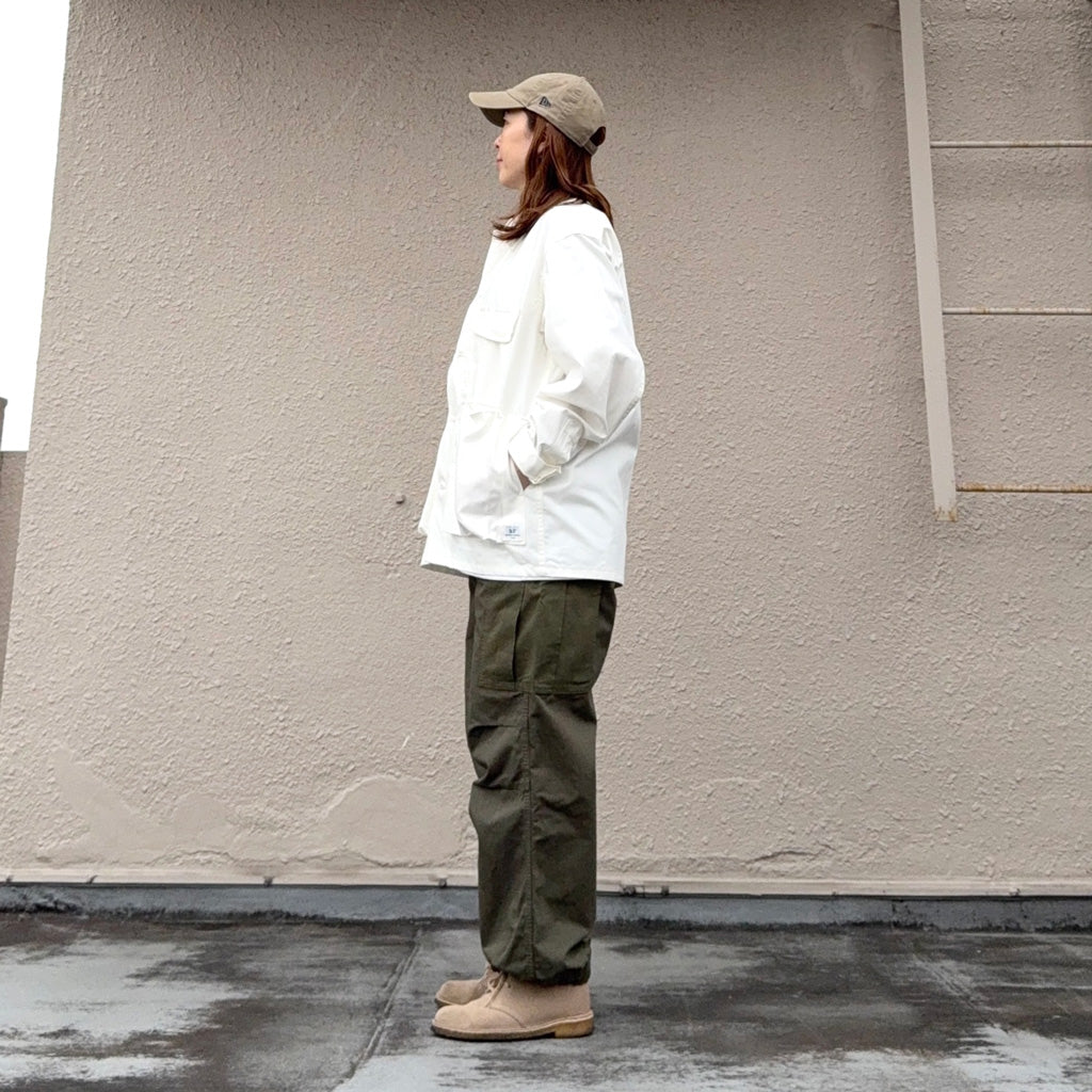 SASSAFRAS : DIGS CREW HALF(ARMY RIPSTOP) (OFF WHITE)