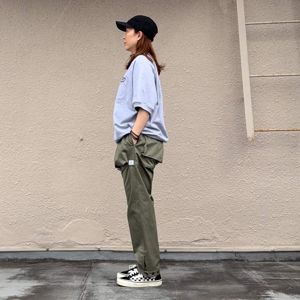SASSAFRAS : DIGS CREW PANTS 4/5(41 KHAKI CHINO) (OLIVE)