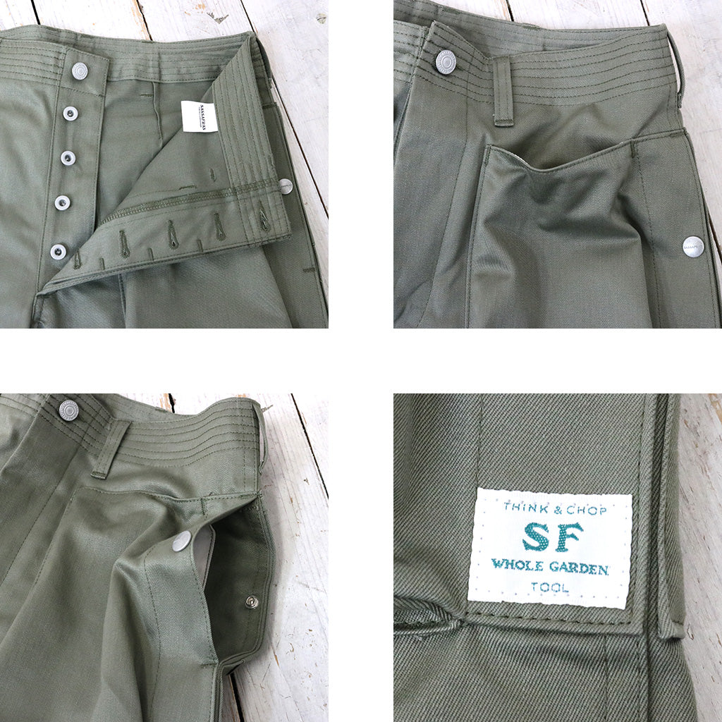 SASSAFRAS : DIGS CREW PANTS 4/5(41 KHAKI CHINO) (OLIVE)