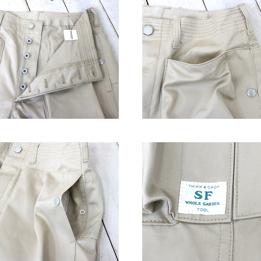 SASSAFRAS : DIGS CREW PANTS 4/5(41 KHAKI CHINO) (KHAKI)