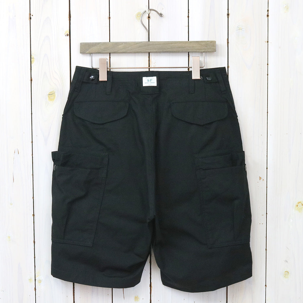 SASSAFRAS : OVERGROWN PANTS 1/2(ARMY RIPSTOP) (BLACK)