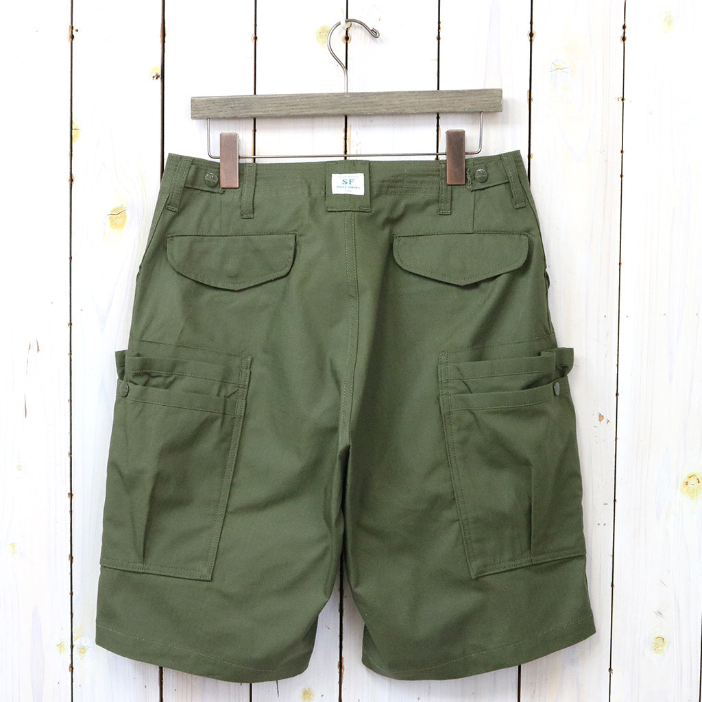 SASSAFRAS : OVERGROWN PANTS 1/2(ARMY RIPSTOP) (OLIVE)