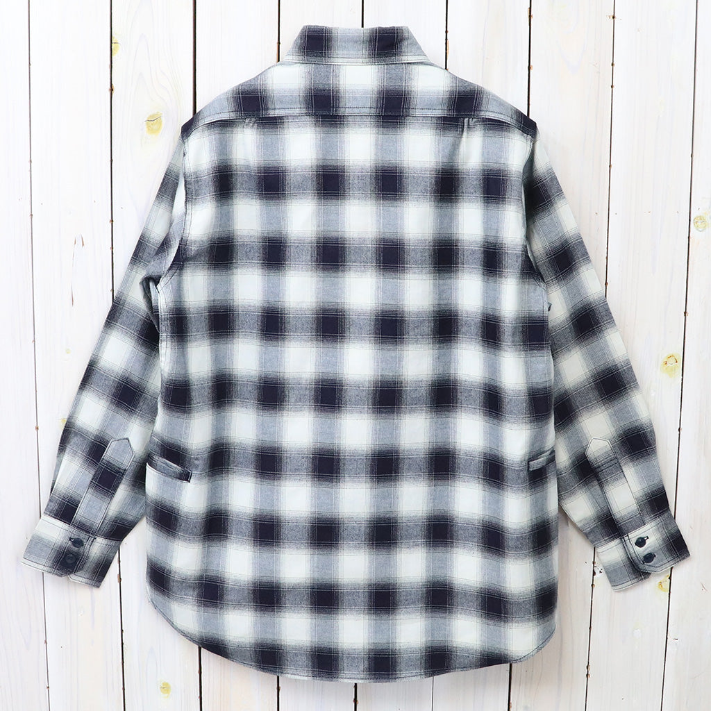 SASSAFRAS : GARDENING AT NIGHT SHIRT(INDIGO OMBRE CHECK) (INDIGO/IVORY)