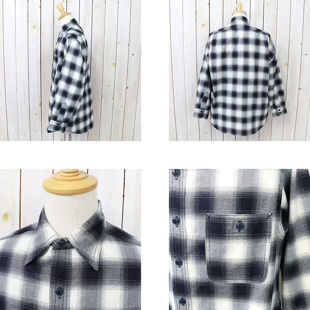 SASSAFRAS : GARDENING AT NIGHT SHIRT(INDIGO OMBRE CHECK) (INDIGO/IVORY)