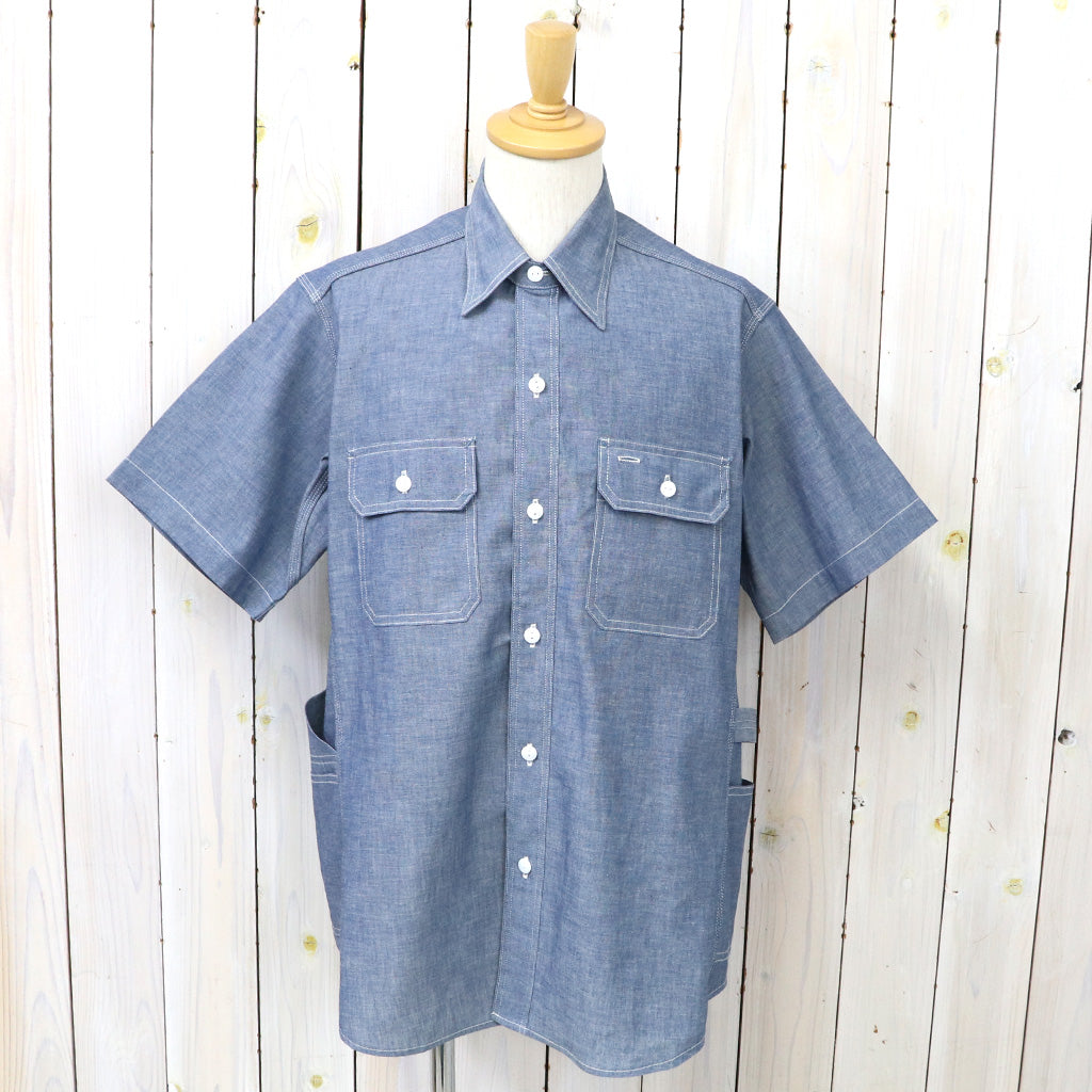 SASSAFRAS : GARDENER SHIRT 1/2(5oz CHAMBRAY) (BLUE)