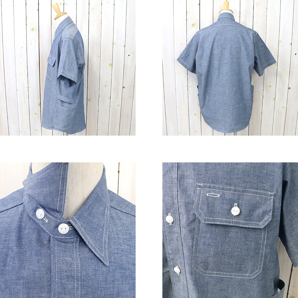 SASSAFRAS : GARDENER SHIRT 1/2(5oz CHAMBRAY) (BLUE)