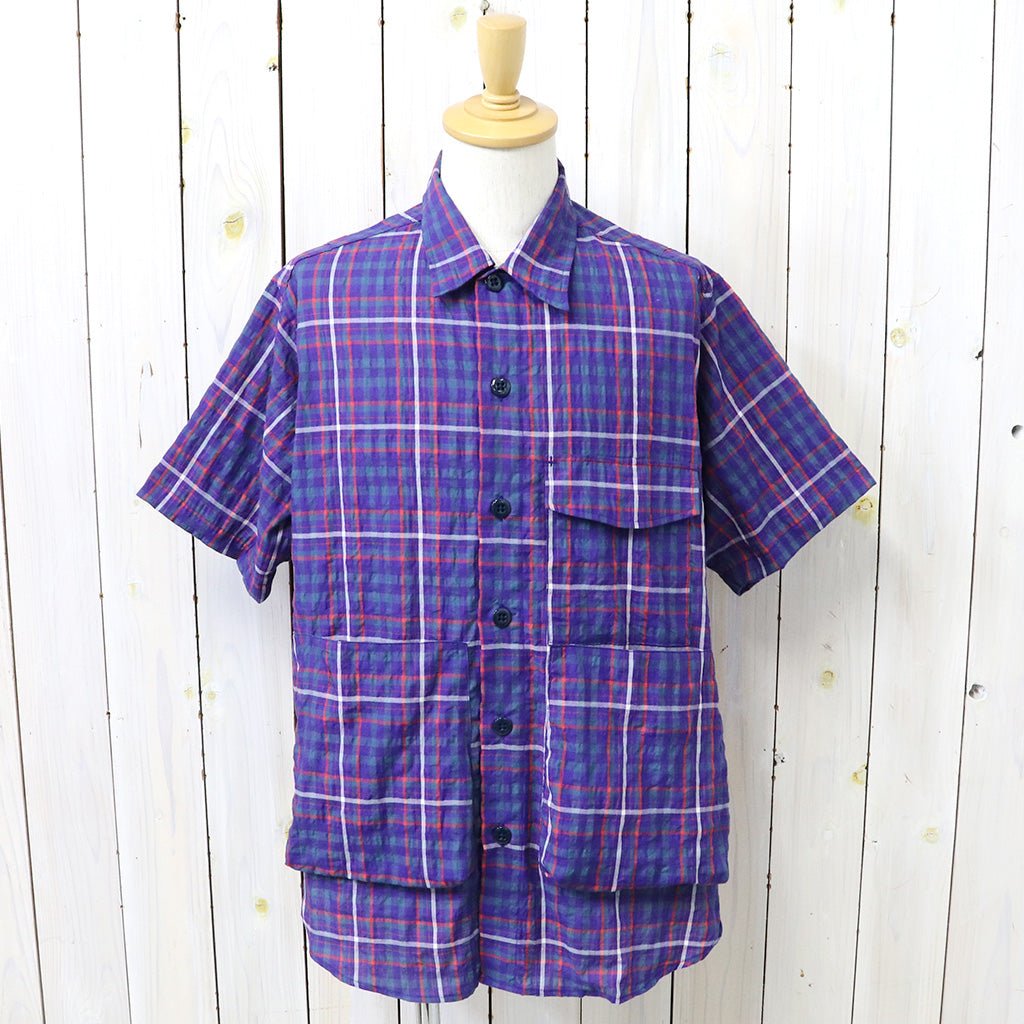 SASSAFRAS : DIGS CREW HALF 1/2(C/P RIPPLE CHECK) (BLUE)