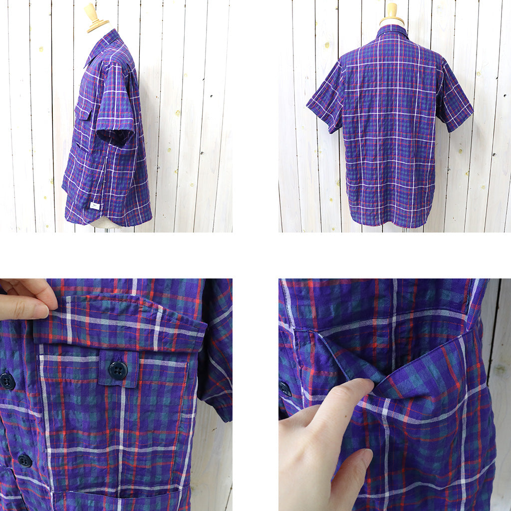 SASSAFRAS : DIGS CREW HALF 1/2(C/P RIPPLE CHECK) (BLUE)