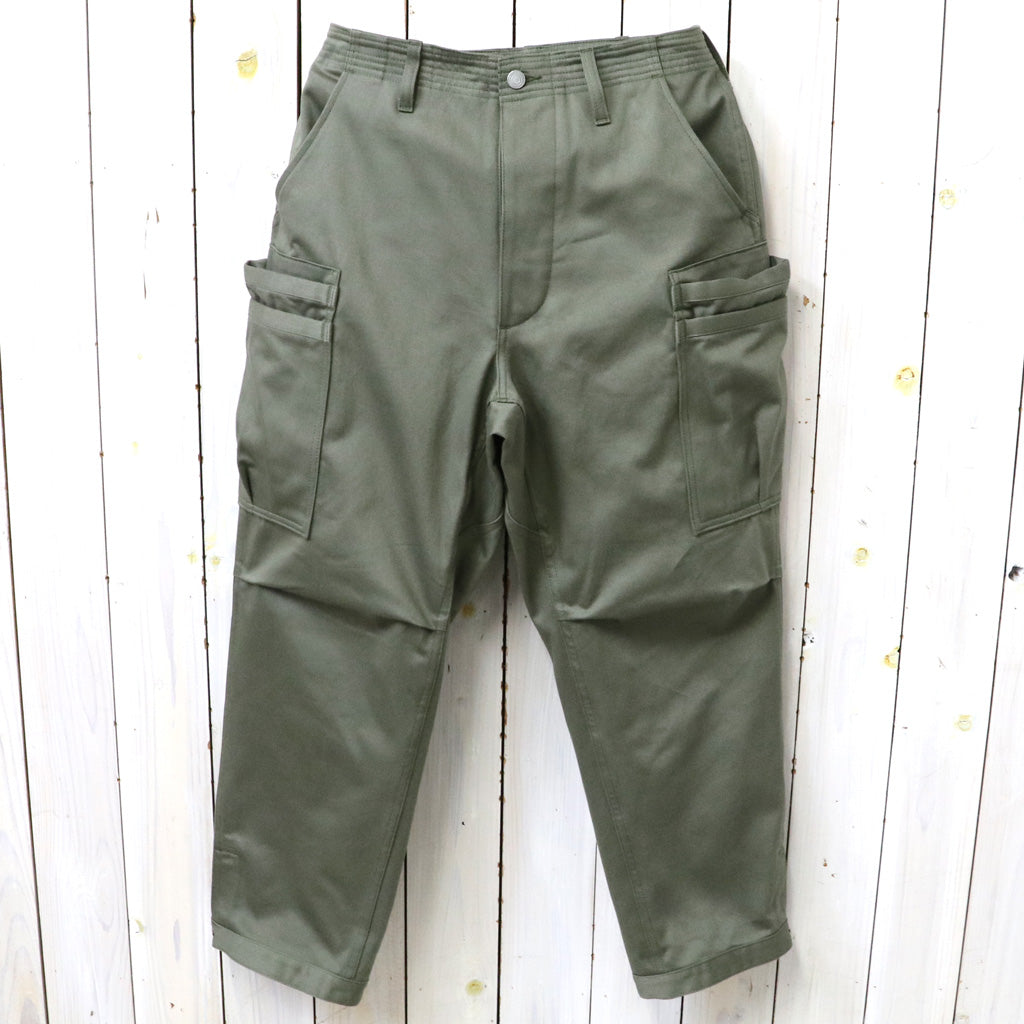 SASSAFRAS : OVERGROWN PANTS 4/5(MILITARY SATIN) (OLIVE)