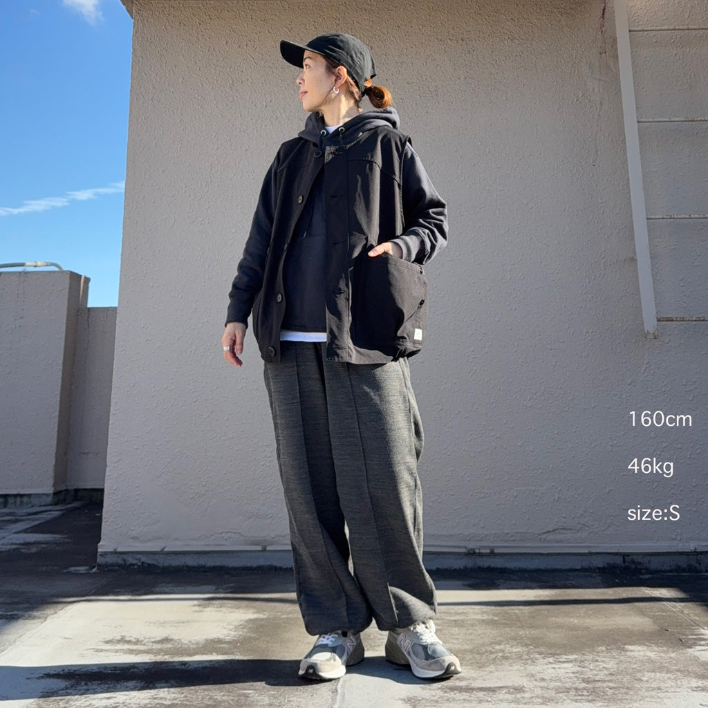 SASSAFRAS : OVERGROWN HIKER VEST(P/C WEATHER) (BLACK)