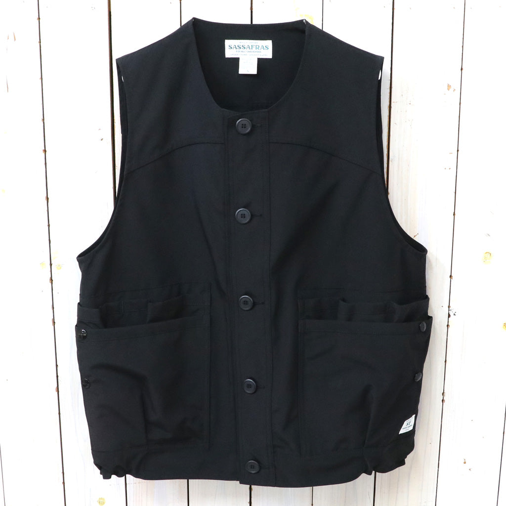SASSAFRAS : OVERGROWN HIKER VEST(P/C WEATHER) (BLACK)