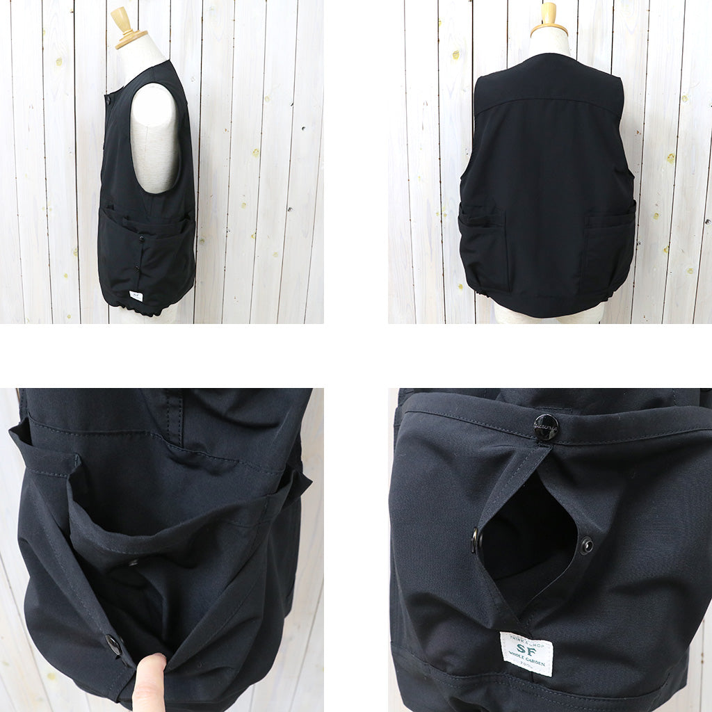 SASSAFRAS : OVERGROWN HIKER VEST(P/C WEATHER) (BLACK)