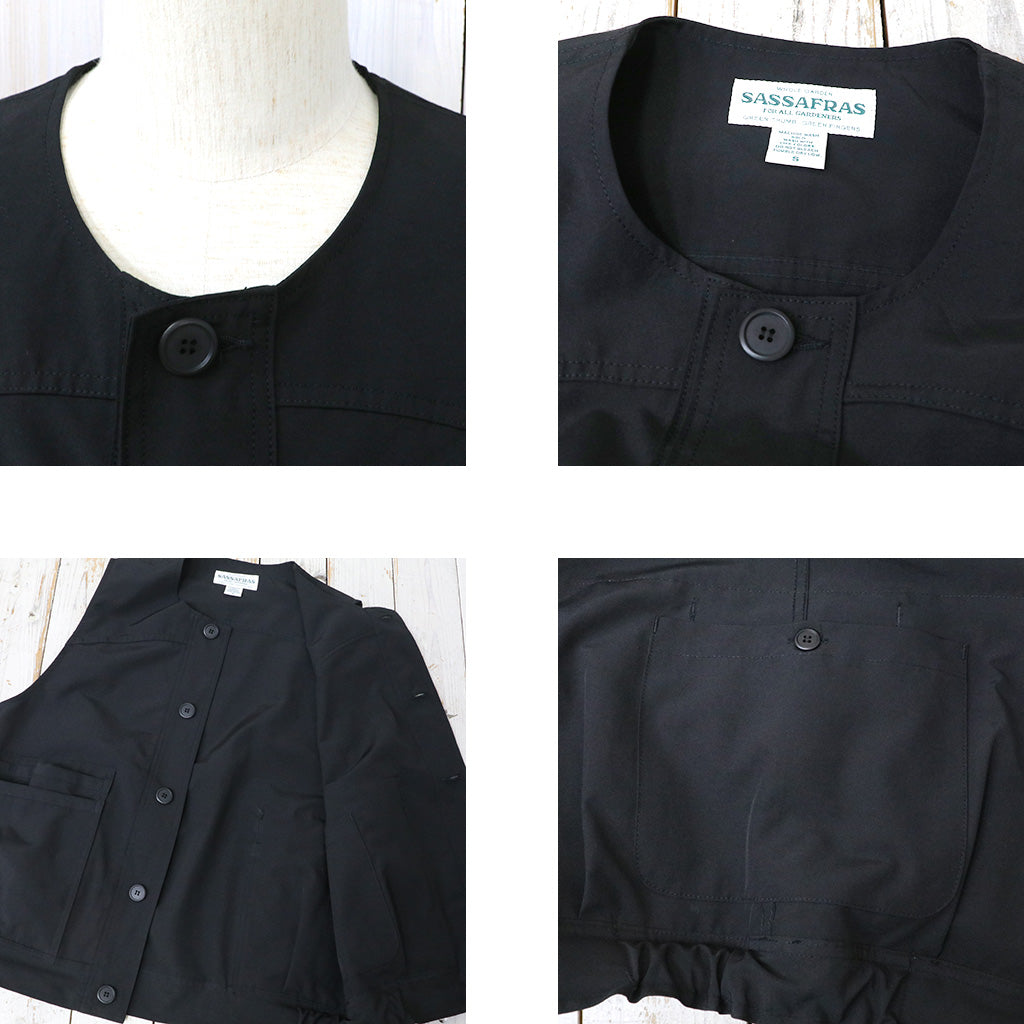 SASSAFRAS : OVERGROWN HIKER VEST(P/C WEATHER) (BLACK)
