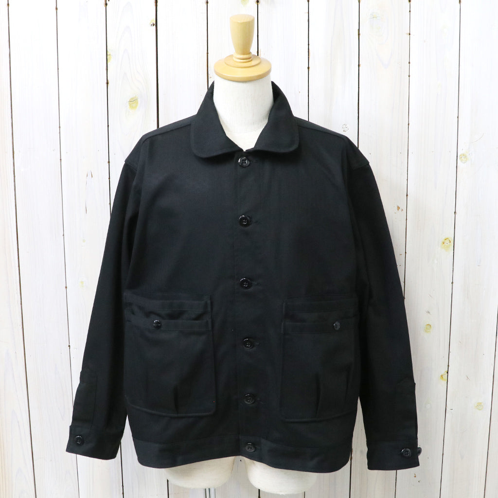 SASSAFRAS : OVERGROWN TRUG JACKET(HERRINGBONE TWILL) (BLACK)