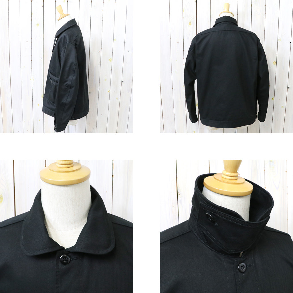 SASSAFRAS : OVERGROWN TRUG JACKET(HERRINGBONE TWILL) (BLACK)