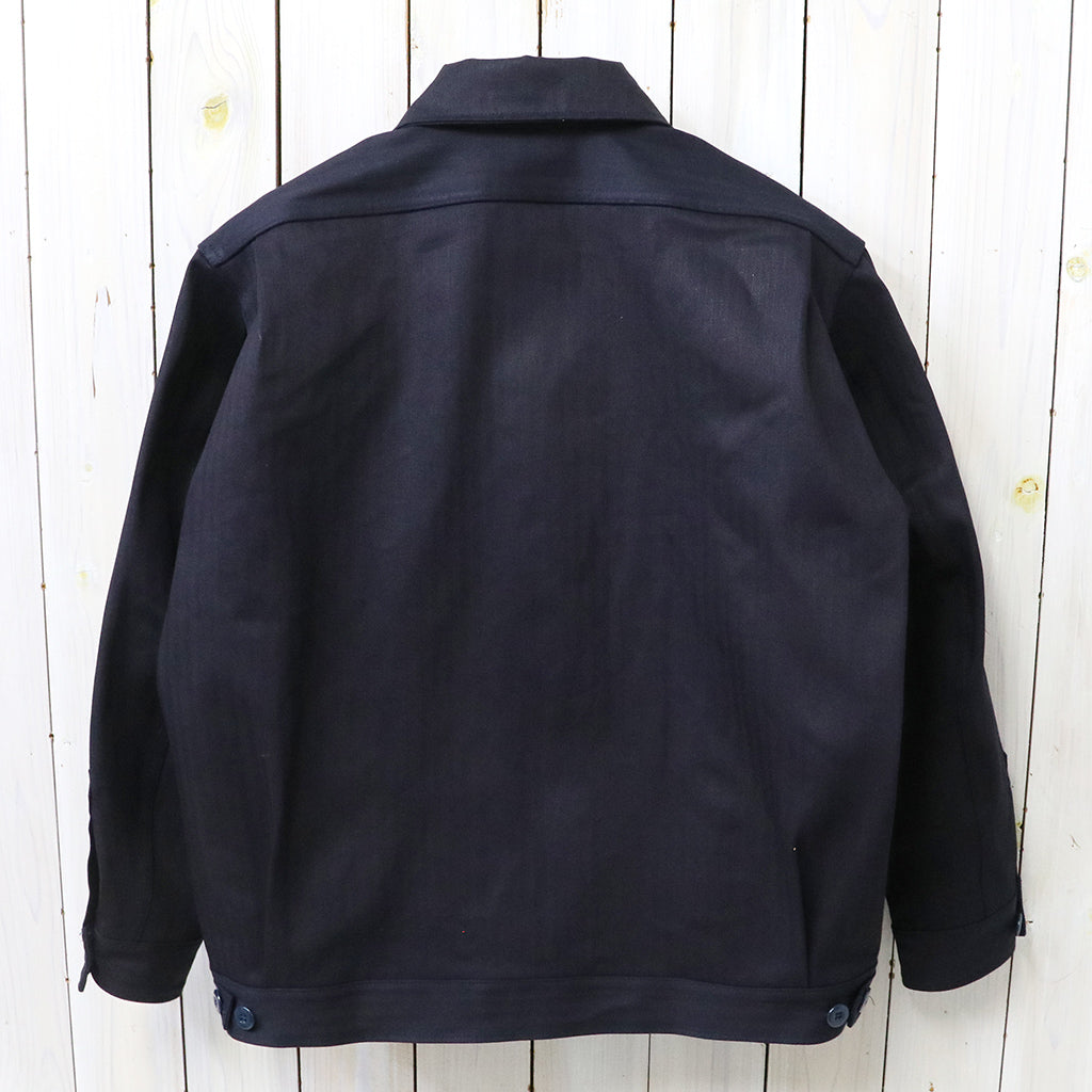 SASSAFRAS : OVERGROWN TRUG JACKET(HERRINGBONE DENIM) (INDIGO/BLACK)