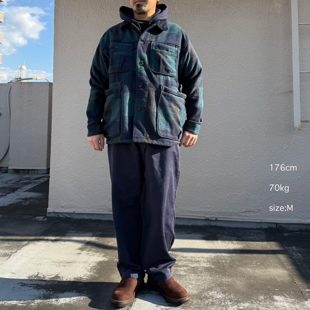 SASSAFRAS : OVERGROWN WARDEN JACKET(COTTON TWEED PATCH CHECK) (NAVY)