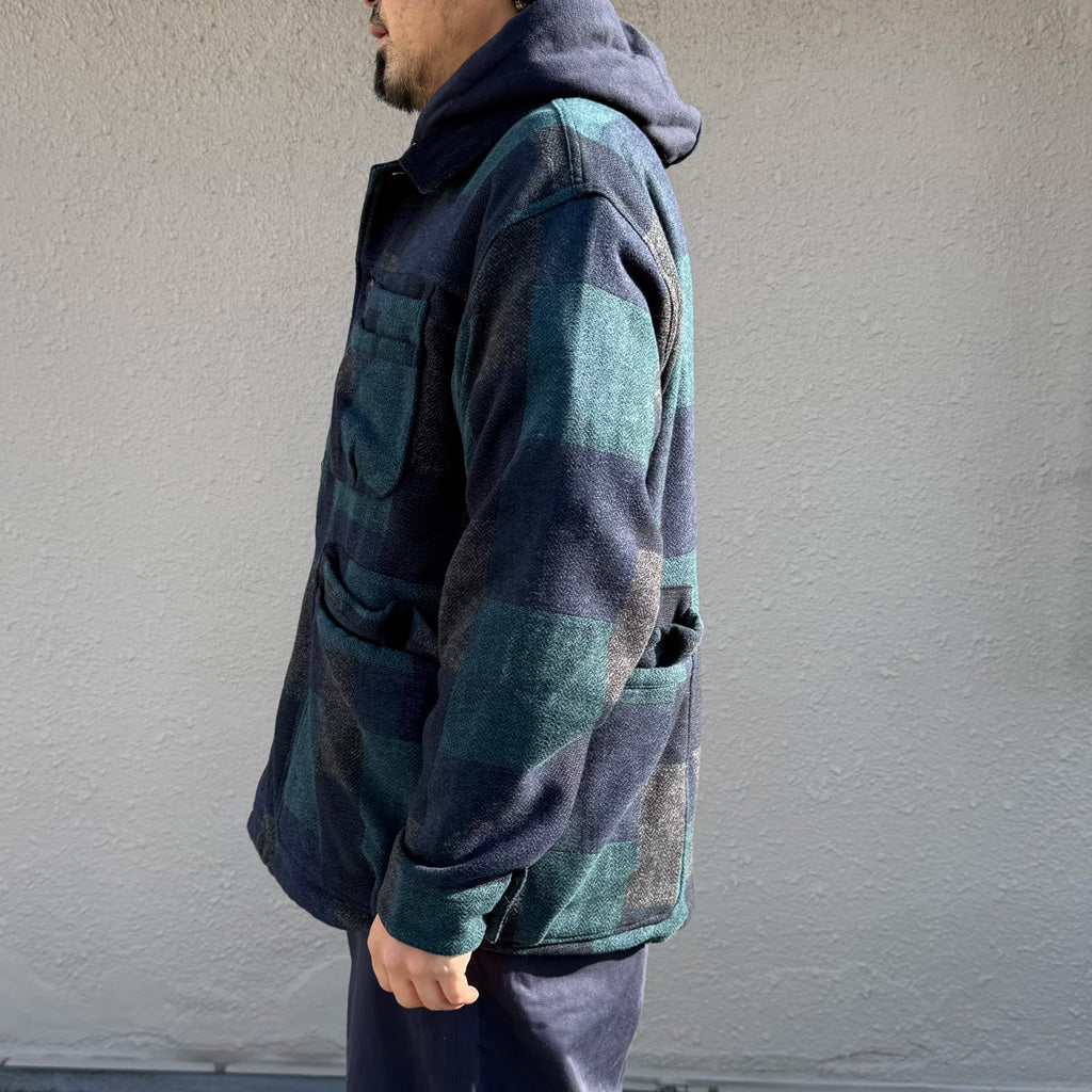 SASSAFRAS : OVERGROWN WARDEN JACKET(COTTON TWEED PATCH CHECK) (NAVY)