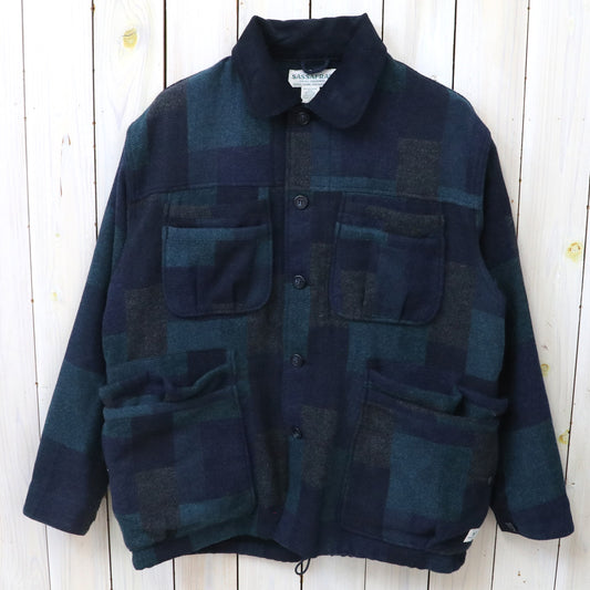 SASSAFRAS : OVERGROWN WARDEN JACKET(COTTON TWEED PATCH CHECK) (NAVY)