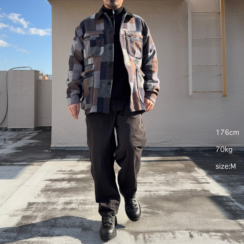 SASSAFRAS : OVERGROWN WARDEN JACKET(COTTON TWEED PATCH CHECK) (GRAY)