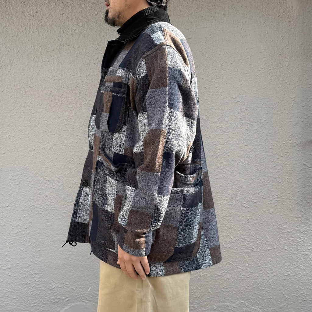 SASSAFRAS : OVERGROWN WARDEN JACKET(COTTON TWEED PATCH CHECK) (GRAY)