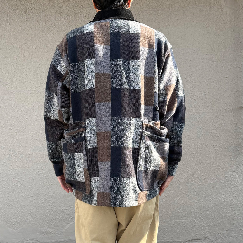 SASSAFRAS : OVERGROWN WARDEN JACKET(COTTON TWEED PATCH CHECK) (GRAY)