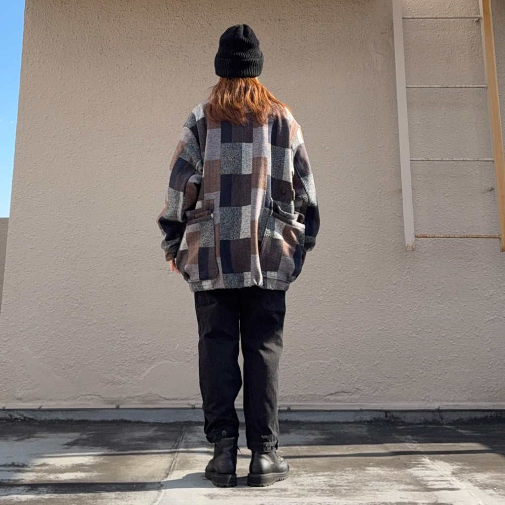 SASSAFRAS : OVERGROWN WARDEN JACKET(COTTON TWEED PATCH CHECK) (GRAY)