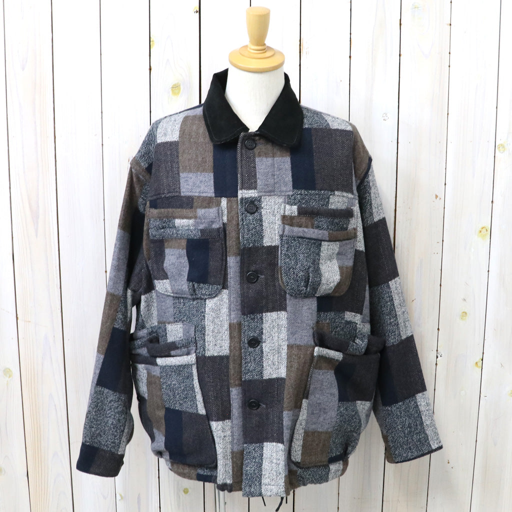 SASSAFRAS : OVERGROWN WARDEN JACKET(COTTON TWEED PATCH CHECK) (GRAY)