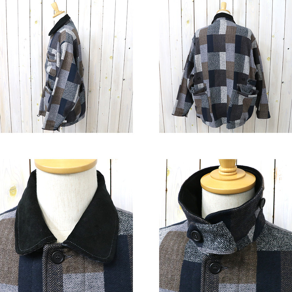 SASSAFRAS : OVERGROWN WARDEN JACKET(COTTON TWEED PATCH CHECK) (GRAY)