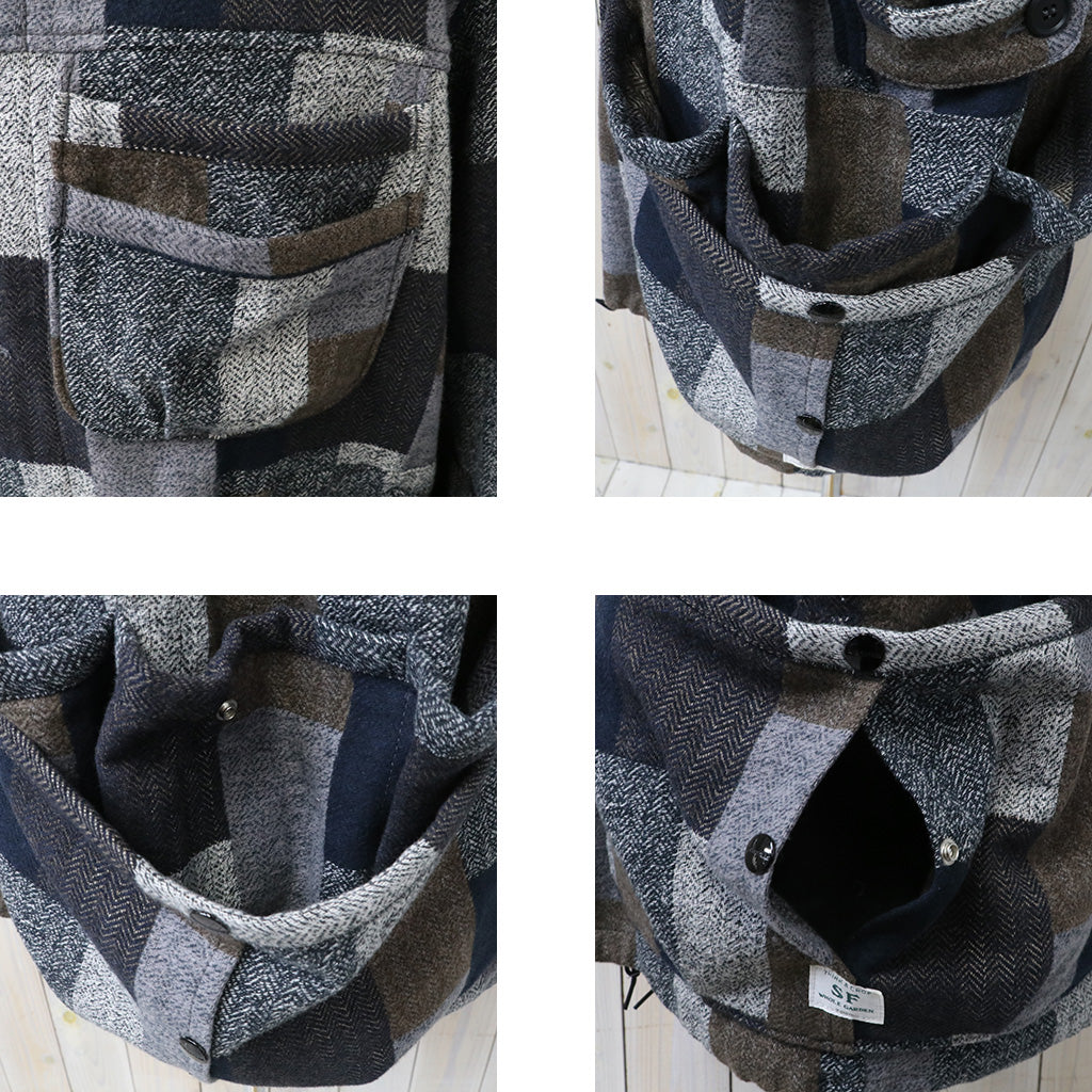 SASSAFRAS : OVERGROWN WARDEN JACKET(COTTON TWEED PATCH CHECK) (GRAY)