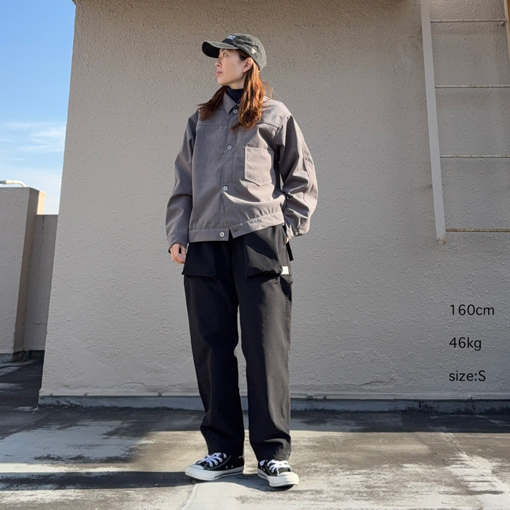SASSAFRAS : DIGS CREW PANTS 4/5(P/C WEATHER) (BLACK)