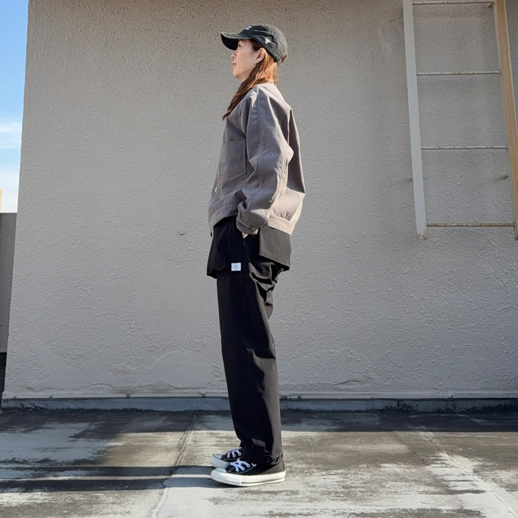 SASSAFRAS : DIGS CREW PANTS 4/5(P/C WEATHER) (BLACK)