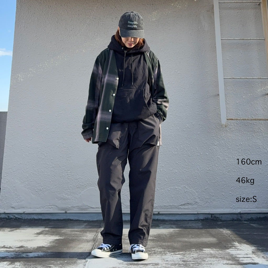 SASSAFRAS : DIGS CREW PANTS 4/5(P/C WEATHER) (CHARCOAL)