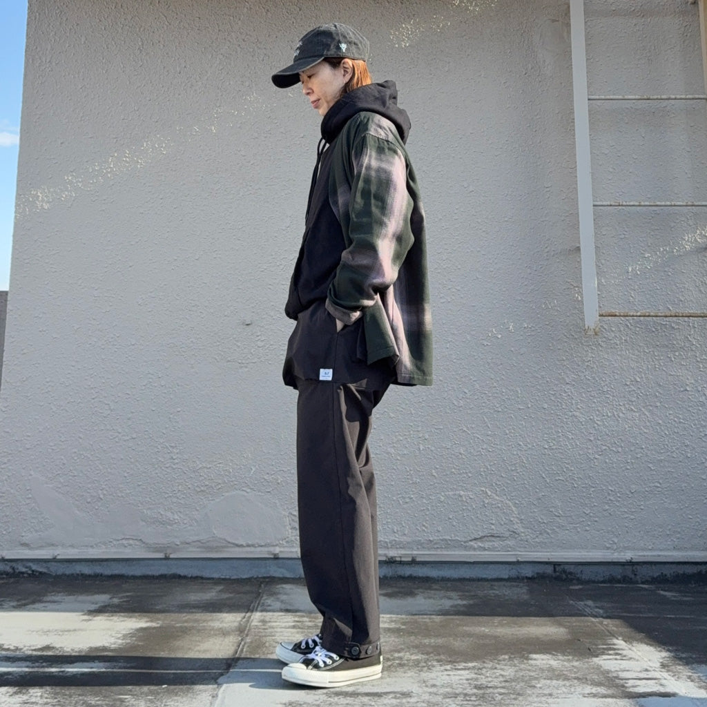 SASSAFRAS : DIGS CREW PANTS 4/5(P/C WEATHER) (CHARCOAL)