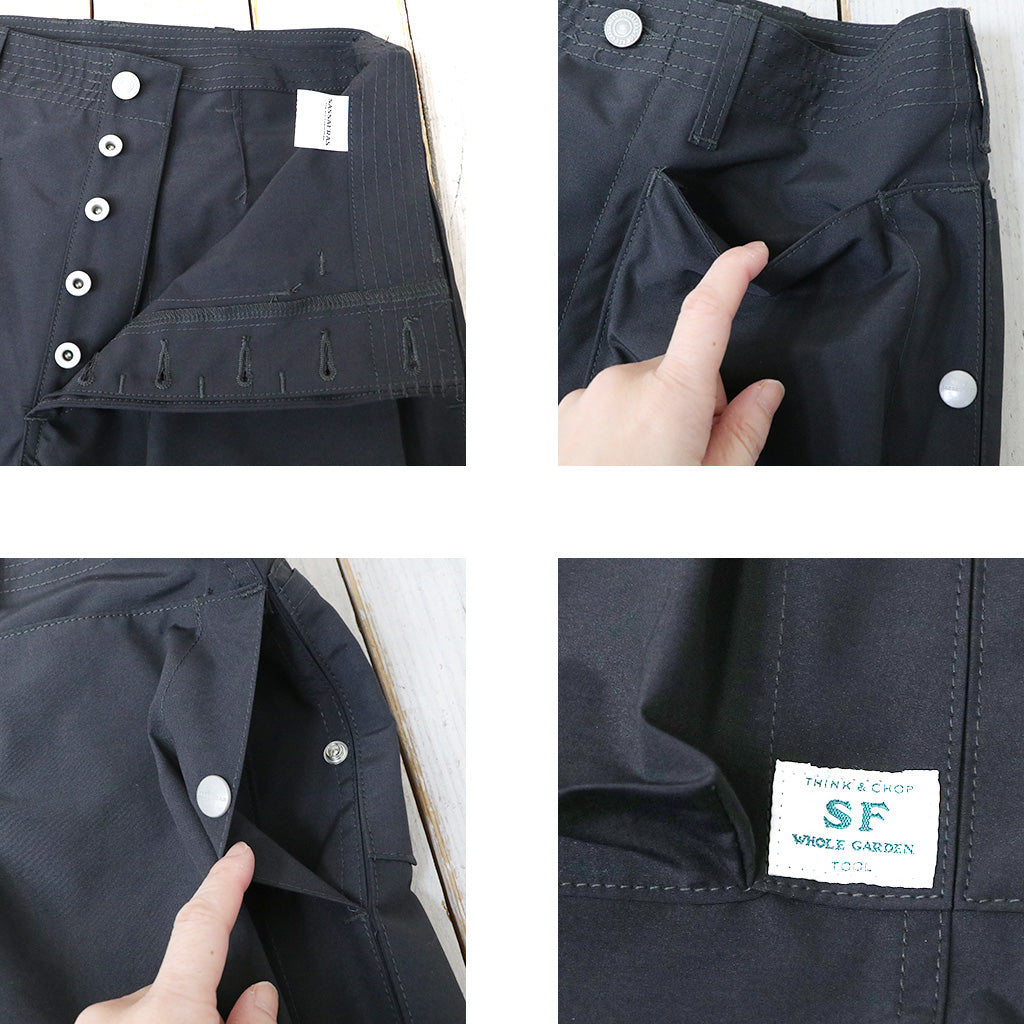 SASSAFRAS : DIGS CREW PANTS 4/5(P/C WEATHER) (CHARCOAL)