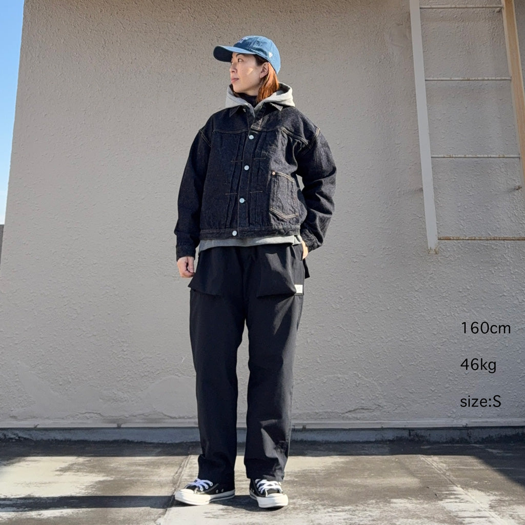 SASSAFRAS : DIGS CREW PANTS 4/5(P/C WEATHER) (NAVY)
